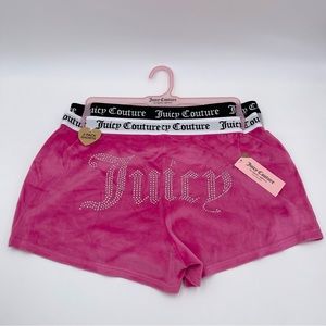 JUICY COUTURE pack of two velour shorts pink and grey size Medium
